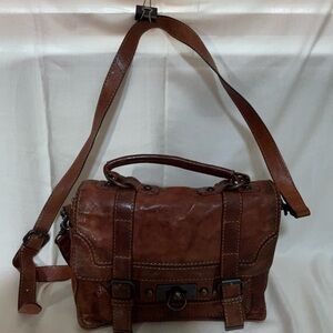 Frye Rich Brown Leather Messenger / Satchel Bag